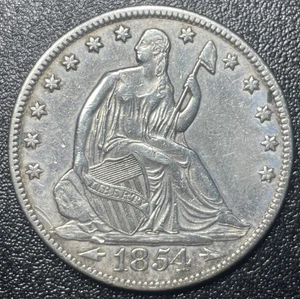 1854 O Seated Liberty Half Dollar 50c Higher Grade AU Details - Picture 1 of 2