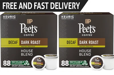 **Peet'S Coffee, Dark Roast Decaf Keurig K-Cup Pods 88 Count** PACK of 2