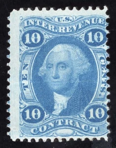 US Scott R34c Used 10c blue Contract Revenue Lot Z395 bhmstamps - Picture 1 of 2