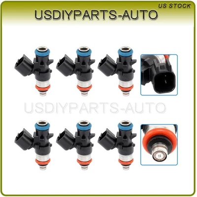 6 Fuel Injectors For 2011-2017 Chrysler Town & Country Dodge Avenger 3.6L V6 Foto 1 de 4