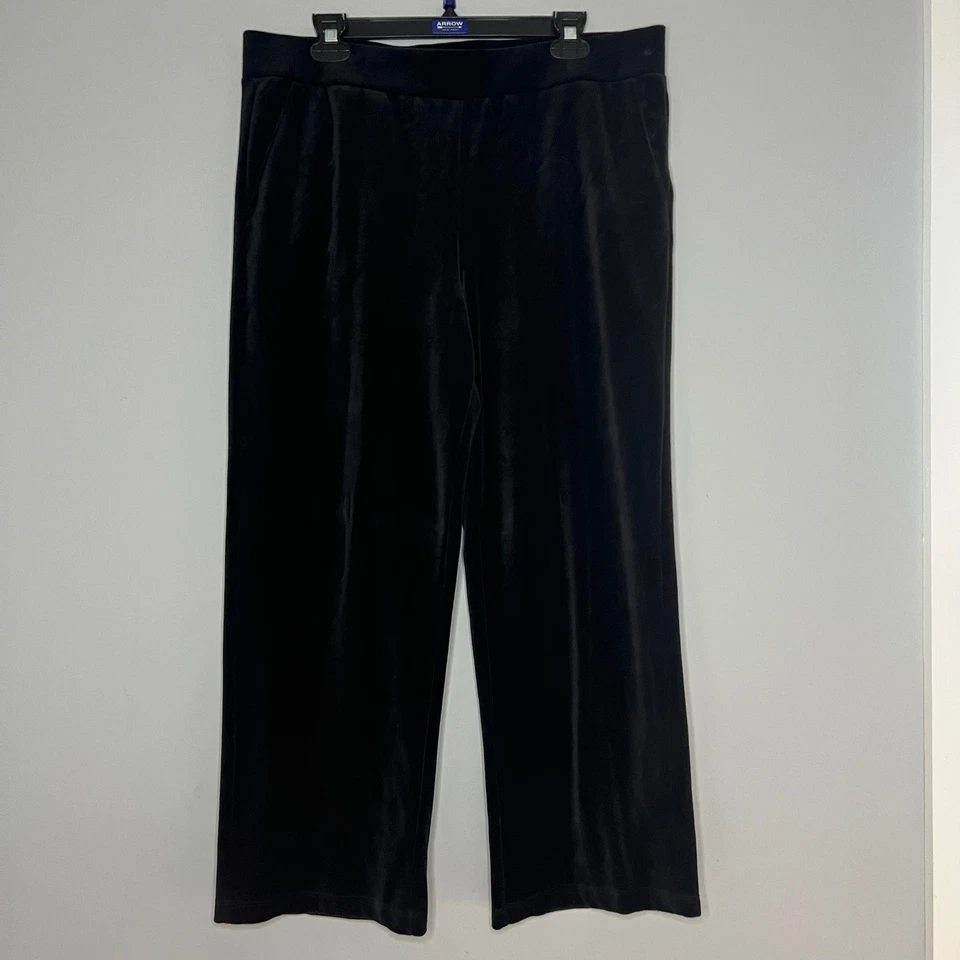 Брюки LAUREN RALPH LAUREN черные бархатные широкие без застежек размер большой повседневные для отдыха - Изображение 1 из 4