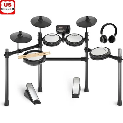 Juego de batería eléctrica almohadillas de malla pedales módulo auriculares principiante kit de música nuevo Foto 1 de 4