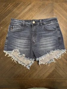 KanCan Jean Shorts Size 9/28 Dark Blue Denim - Imagen 1 de 7