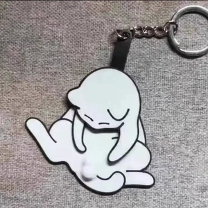 Rotatable Cute Funny Cat Pendant Pull Play Bag Pendant Gifts Egg Cat Keychain - Picture 1 of 17