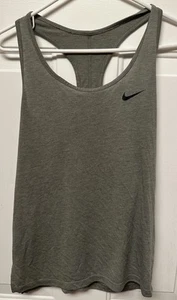 Nike Womens Dri-Fit Tank - Top Racer back gym running Grey/green Color Size M - Picture 1 of 6