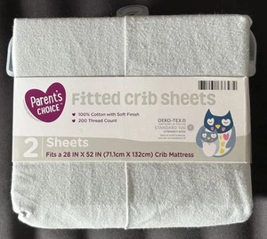 Parents Choice 2 Pack Fitted Crib Sheets Color Gray Brand New 28 x 52 inches - Picture 1 of 2