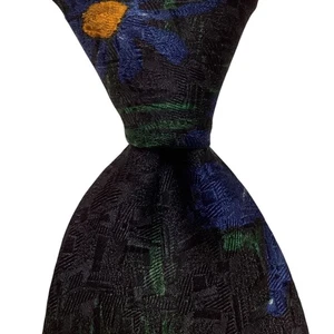 ERMENEGILDO ZEGNA Herren 100 % Seide Krawatte ITALIEN Luxus FLORAL blau/grün/gold gebraucht, in einwandfreiem Zustand - Bild 1 von 3