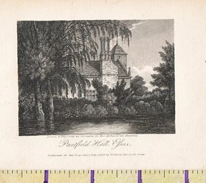 1816 ANTIQUE SMALL GEORGIAN PRINT ~ PANTFIELD HALL ~ ESSEX - Picture 1 of 1