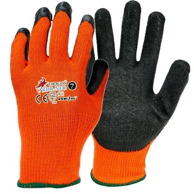 REIS Guantes de trabajo 12 pares guantes de protección guantes naranja látex talla 7 - 11 NUEVO