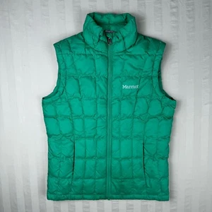 Marmot Puffer Vest Girl's Size Medium Duck Down Insulated Green Quilted - Picture 1 of 14