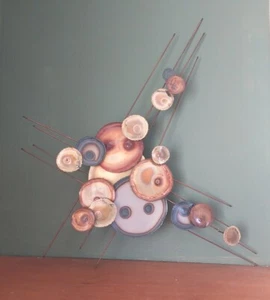 Vintage Mid Century Modern Abstract Brutalist Metal Wall Sculpture 1960s - Picture 1 of 7