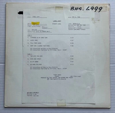 FOGHAT Tight Shoes 1980 US Advance PROMO TEST PRESSING LP Savoy Brown ROD PRICE - Image 1 of 2