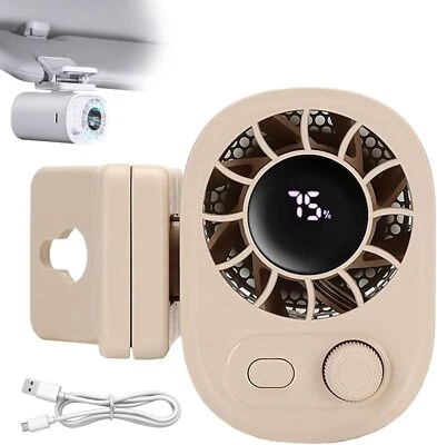  Joytutu Car Clip on Fan with LED Display - 360° Rotation, Adjustable Speeds Fan - Image 1 of 4