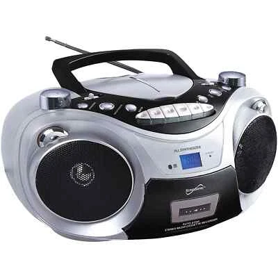 SUPERSONIC SC-739BT SLV Bluetooth CD/Cassette/Radio/Reproductor multimedia Boom Box,... Foto 1 de 2
