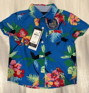 Tommy Hilfiger Boys Short  Sleeves Button Down shirt size 18 Months New Hawaiian - Picture 1 of 5