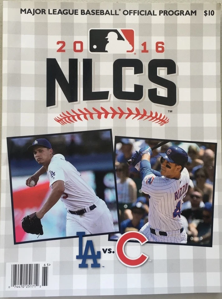2016 NLCS PROGRAM MLB CHICAGO CUBS LOS ANGELES DODGERS GONZALEZ BACK COVER C - Image 1 of 1
