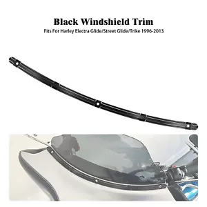 Black Fairing Windshield Windscreen Trim For Harley Electra Street Glide 96-2013 - Imagen 1 de 17