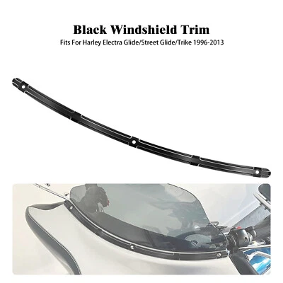 Black Fairing Windshield Windscreen Trim For Harley Electra Street Glide 96-2013 - Image 1 of 4