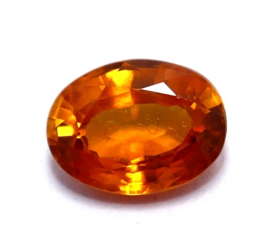 Piedra preciosa suelta de corte ovalado naranja zafiro natural de Ceilán de 3,55 quilates certificada AGL Foto 1 de 4