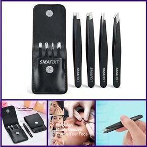 Tweezers Set for Women and Men, Professional Stainless Steel Eyebrow Tweezers - Picture 1 of 7