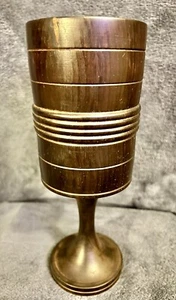 Old Lignum Vitae English Treen Footed Goblet Chalice Loving Cup 9.2” - Picture 1 of 22