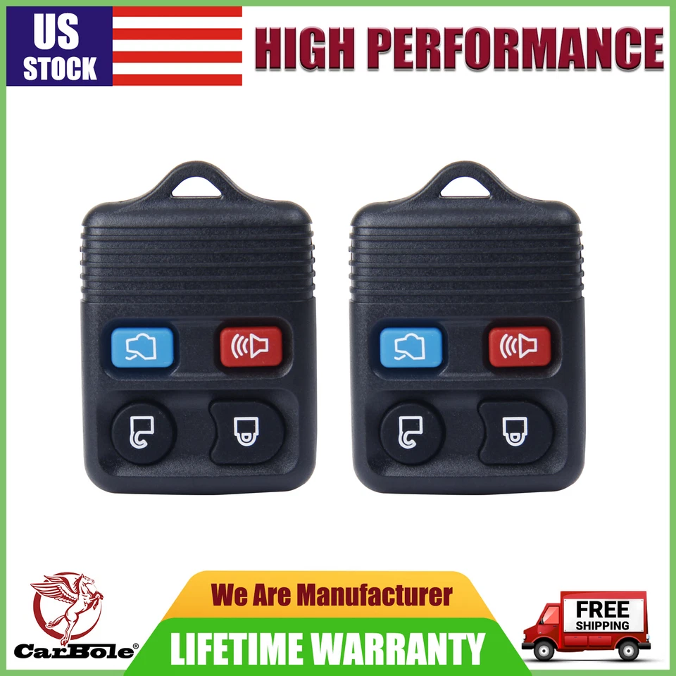 2 piezas para Ford Mustang 2000 2001 2002 2003 2004 entrada sin llave mando a distancia coche llavero Foto 1 de 4
