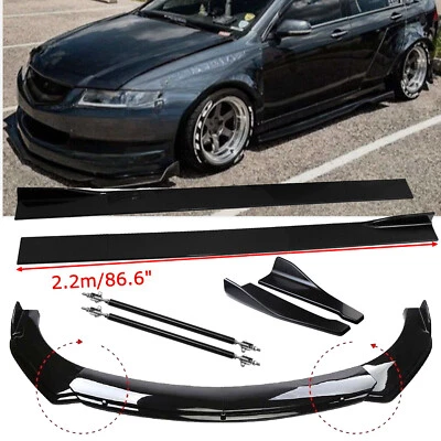 Front Lip Chin Bumper Spoiler For Acura TSX 09-14 Body Kit Side Skirt Rear Lip - Image 1 of 4