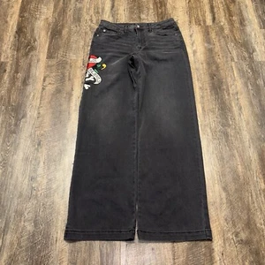 Ed Hardy Wide Leg Pants Love Kills Slowly skull embroidery - Picture 1 of 4