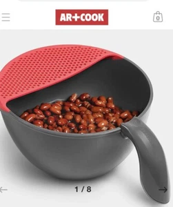AR+Cook 1 Stück Küchensieb Schüssel grau/rot - Bild 1 von 11