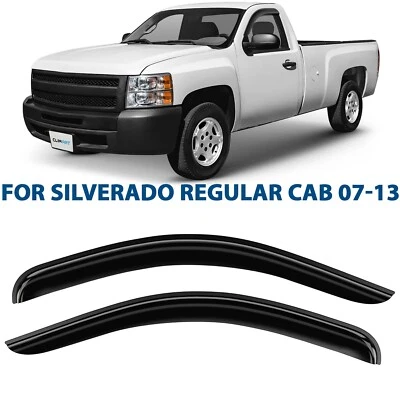 Side Window Deflectors Rain Guards  for 2007-2013 Chevy Silverado Regular Cab - Image 1 of 4