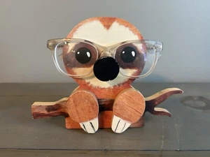 Wooden Animal Eyeglasses Holder Cute Sloth Eyeglass Display  - Picture 1 of 3