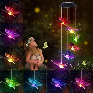 Color Changing Solar Wind Chimes Lights LED Ball Hanging Lamp Yard Garden Decor - Picture 1 of 16