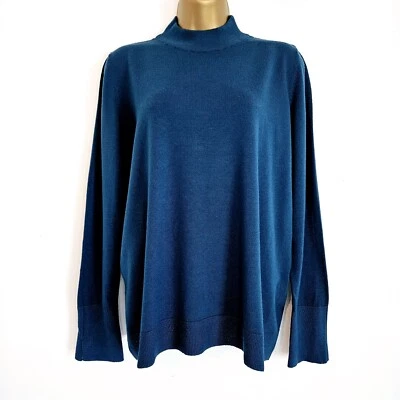 NOVO Ex ROMAN Curve Plus Size 18-28 Verde-azulado Azul Super Macio Camiseta de Malha - Imagem 1 de 4