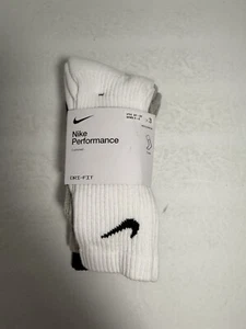 Nike Dri Fit Everyday Plus 3-Pack CREW Socks Cotton Size S Youth 3-5Y Women 4-6 - Picture 1 of 2