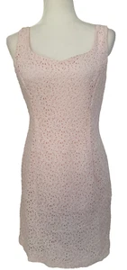 Connected Womens Dress Eyelet Summer Sleeveless Sheath Mini Pink Size 10 - Picture 1 of 6
