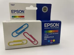 Genuine Epson T067 Tri Colour Ink Cartridge Stylus C48 New In Box - Picture 1 of 5