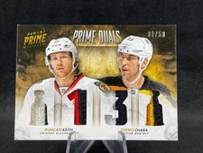 2013-14 PANINI PRIME DUNCAN KEITH ZDENO CHARA D-KC DUAL JERSEY PATCH 31/50