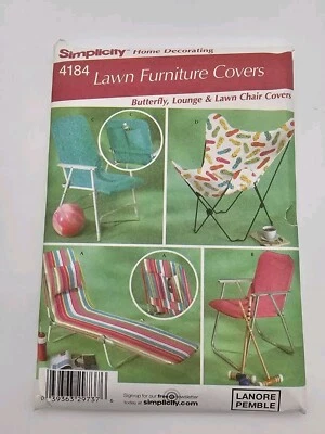 Simplicity Sewing Pattern 4184 OS Butterfly Lounge Lawn Furniture Covers UNCUT - Image 1 of 2
