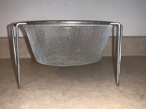 Steamer Self Standing Small Metal Strainer 7” Diam.x 4.5” Tall Vintage - Picture 1 of 5