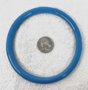 Vintage BLUE Peking Glass Hop Round 4 1/4 Inch Across Sewing Basket Handle Bead - Picture 1 of 2