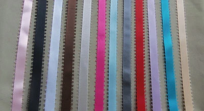 10 yds SATIN FEATHER EDGE PICOT RIBBON  3/16 & 7/16" wide (choice of 15 colors) - Image 1 of 2