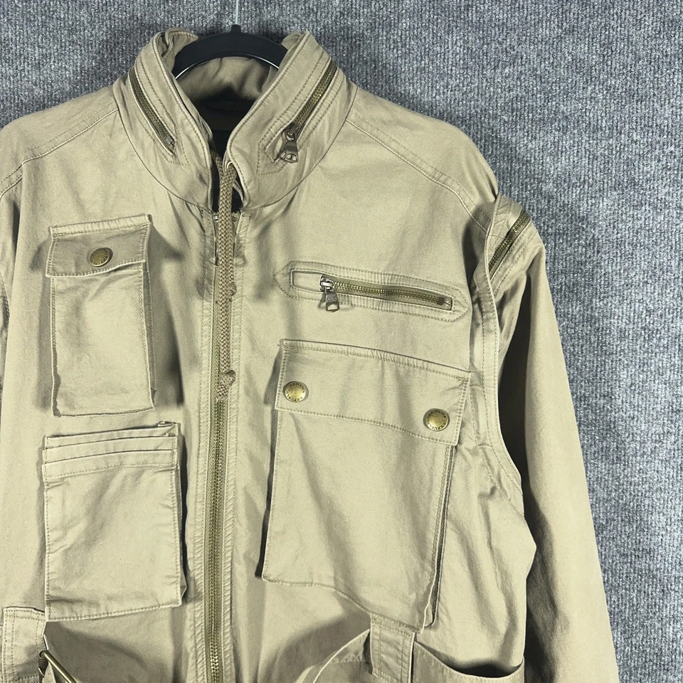 Chaqueta Convertible Banana Republic Para Hombres Chaleco Pequeño Safari Campo Utilidad Cinturón Foto 1 de 4