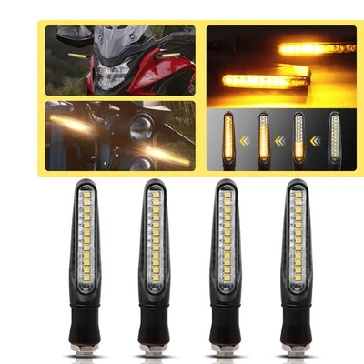 Светодиодные мотоциклетные указатели поворота мигалка задние передние водонепроницаемые последовательные новые плавные - Изображение 1 из 4