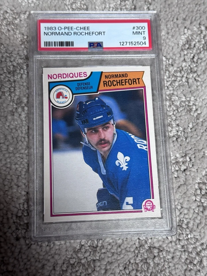 1983 O-PEE-CHEE OPC HOCKEY CARD PSA 9 QUEBEC NORDIQUES NORMAND ROCHEFORT - Image 1 of 1