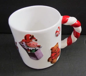 Christmas Mug-Illustrated with Teddy Bear , Toy plane, Jack n the box, Toys - Picture 1 of 3