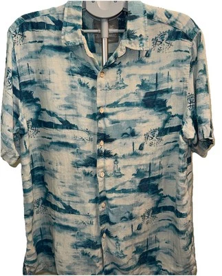 Camisa Brújula Náutica Margaritaville Jimmy Buffet, Faro, Lino Seda, XL Foto 1 de 4