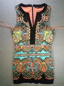 Ark & Co. Sleeveless Dress Women Large Paisley Pattern Multicolor Mini, Lined - Picture 1 of 14