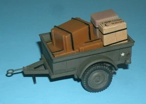 1/35 Scale 1940's Jeep 1/4-Ton Cargo Trailer 3" Plastic WW2 USMC Model Accessory - Picture 1 of 11