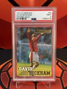 David Beckham 1996/97 Merlin Premier Gold #92 Rookie Manchester United - PSA 9 - Picture 1 of 2
