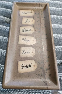 Primitive Sage Green Blessed Wood Sign/Shelf Sitter Country Decor Farmhouse - Image 1 of 2